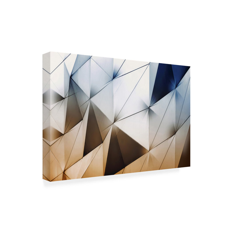 Triangles, impression sur toile par Henk Van Maastriche, H 22 po x l 32 po x P 2 po