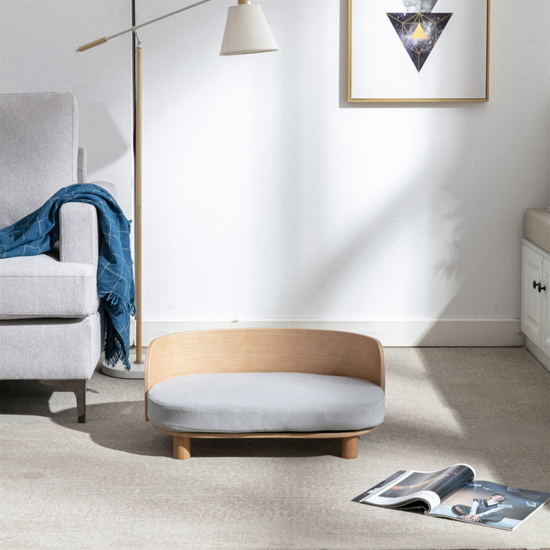 Canapé pour chien Deiselle, Gris clair / chêne