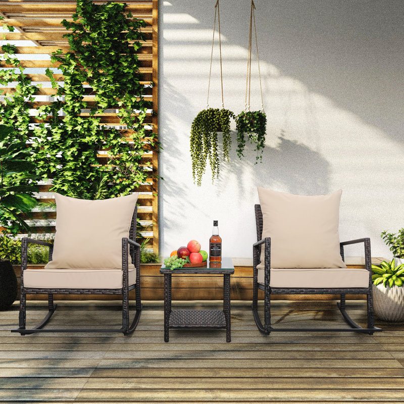 Ensemble de 3 chaises bistro Timberlane, Kaki