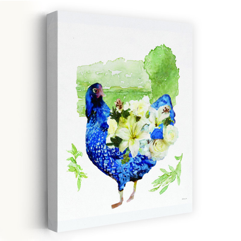 Art mural contemporain abstrait de jardin poule 2, H 18 po x l 12 po