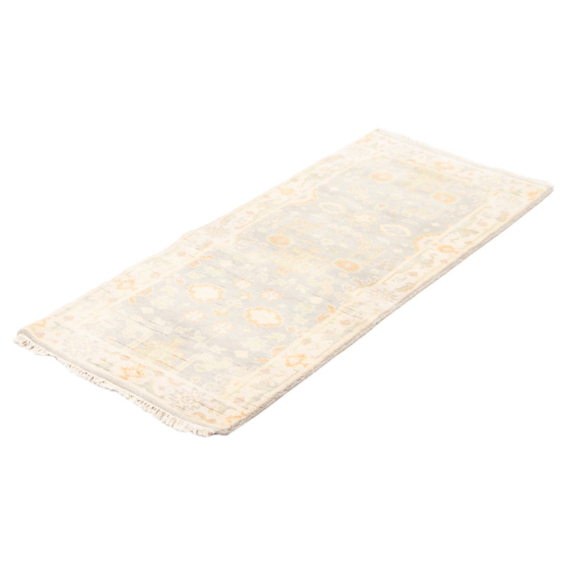 One-of-a-Kind 2'7" X 5'11" New Age Runner Wool Area Rug in Cream