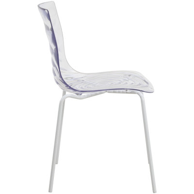 Chaise de salle à manger Twerton, chaise d'appoint moderne en acrylique transparent avec pieds en métal, chaise de cuisine empilable en plastique transparent pour l'intérieur et l'extérieur