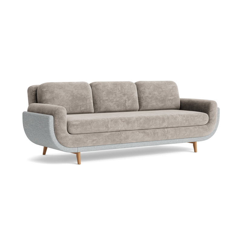 Regatta 100 Sofa, Vintage Chenille-Mink/Textured Slub Weave-Sky Blue, Natural