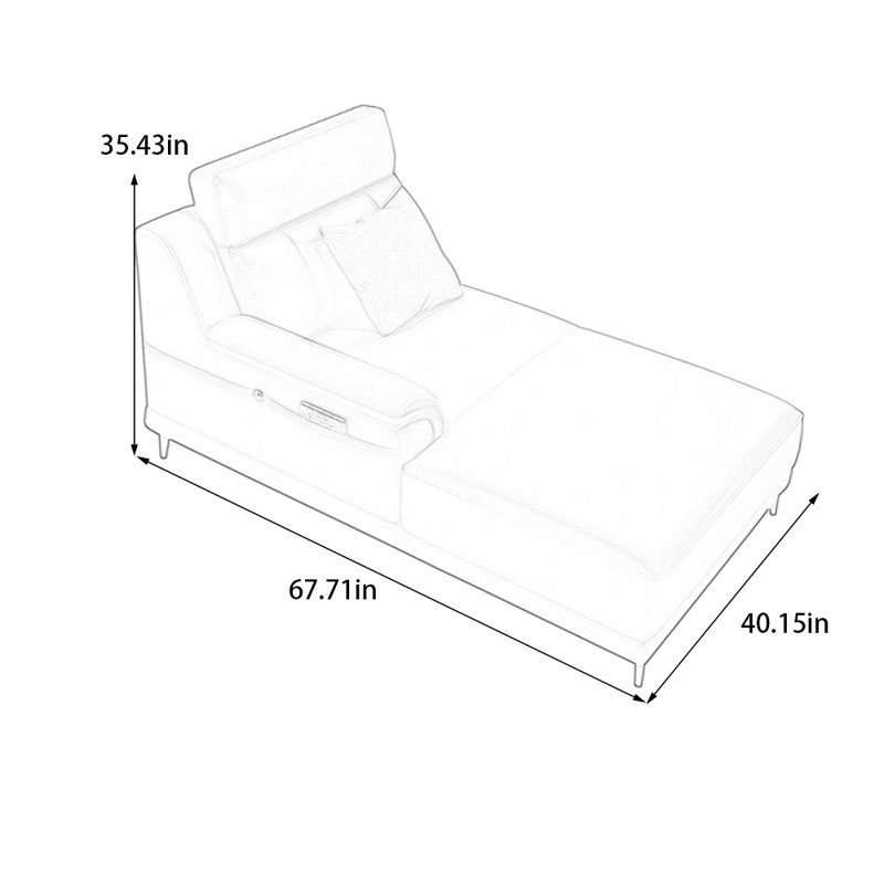 Fauteuil inclinable en similicuir à haute élasticité, Brun, Orienté à droite