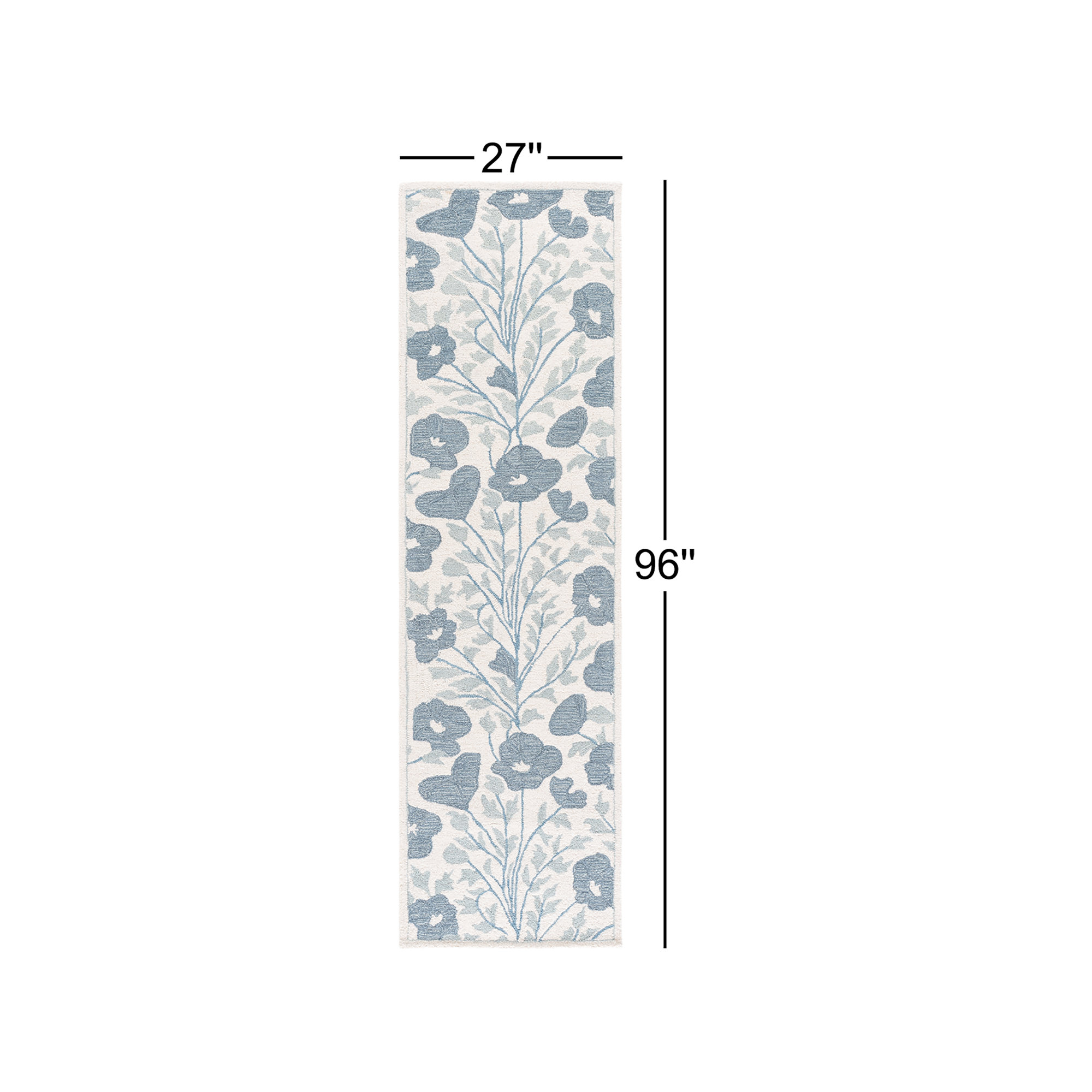 Jardin 232 Hand Tufted 80% Wool; 20% Cotton Floral Rug, Runner 2'3" x 8'
