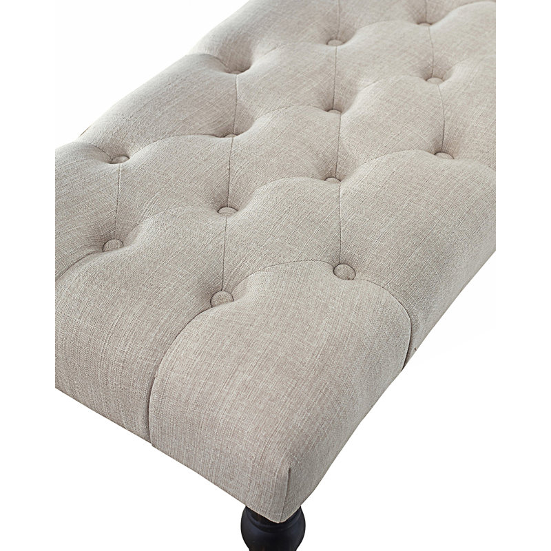 Banc de salle à manger avec pieds tournés, Tan