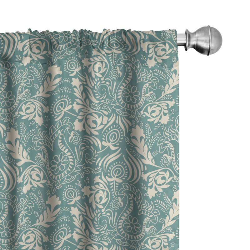 Floral Semi-Sheer Rod Pocket Curtain Panels, 28" x 84"