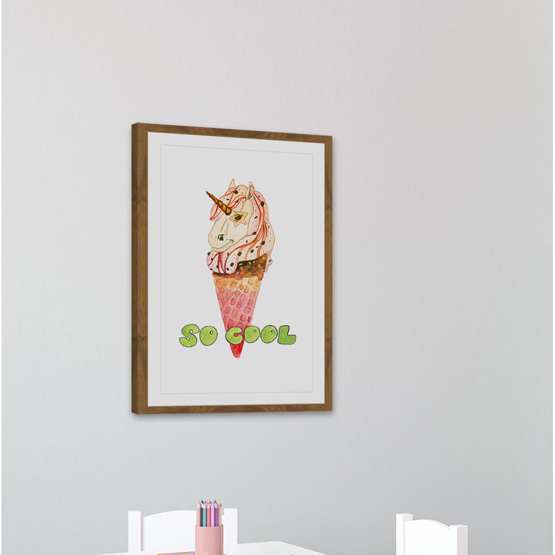 Unicorn Ice Cream 1 Piece Painting, 46cm H x 30cm W