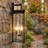 26" H Large Outdoor Wall Sconce Modern Matte Black Porch Lantern with Clear Glass-1094626546