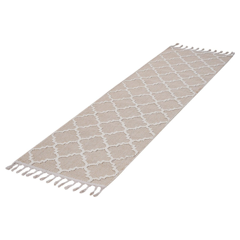 LOOM & LUXE Collection 2X8 Ivory /Trellis Indoor/Outdoor Area Rug, Runner 2'2" x 8'