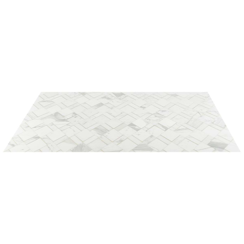 Enver Calacatta Polished And Brass Mosaic