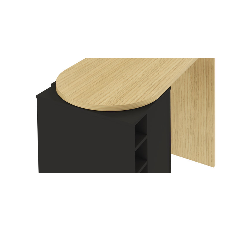 Sherisse Bar Table, Light Oak/ Black