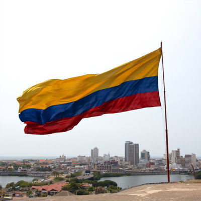 Drapeau colombien - photographie sur toile tendue