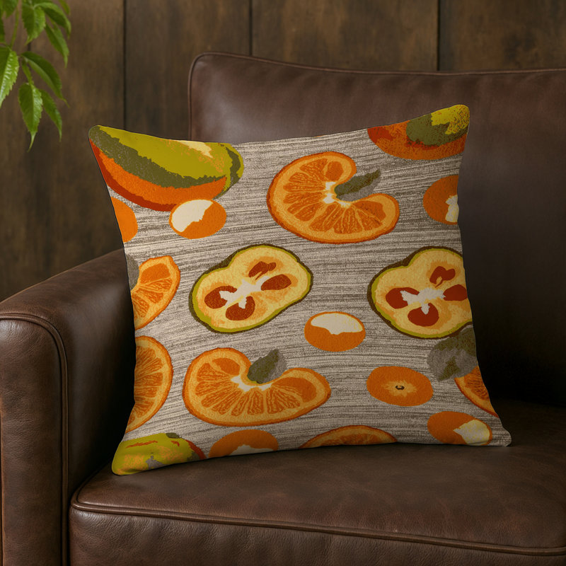 Indoor and Outdoor Throw Pillow, Square 16", Kumquat