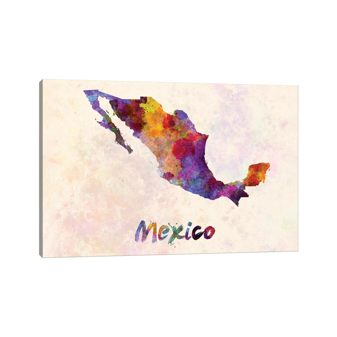Mexico In Watercolour by Paul Rommer - Wrapped Canvas Gallery-Wrapped Canvas Giclée