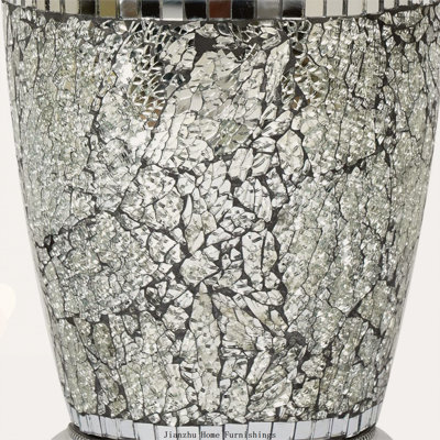 Stainless Steel Ice Mosaic Wastebasket, 7 Quart