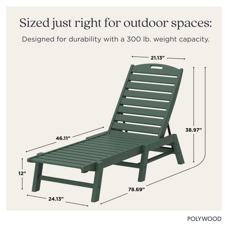 POLYWOOD Nautical Chaise, Green