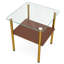 Table d'appoint moderne en verre 2 pièces, plateau de table en verre trempé, tablette de rangement en MDF et pieds en métal, table d'appoint minimaliste pour salon et chambre à coucher-131262534