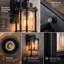 Lanterne murale d'extérieur avec capteur de lumière Dusk to Dawn, lumière de porche extérieure imperméable IPX5 avec douille E26, applique murale noire moderne pour entrée, garage, patio