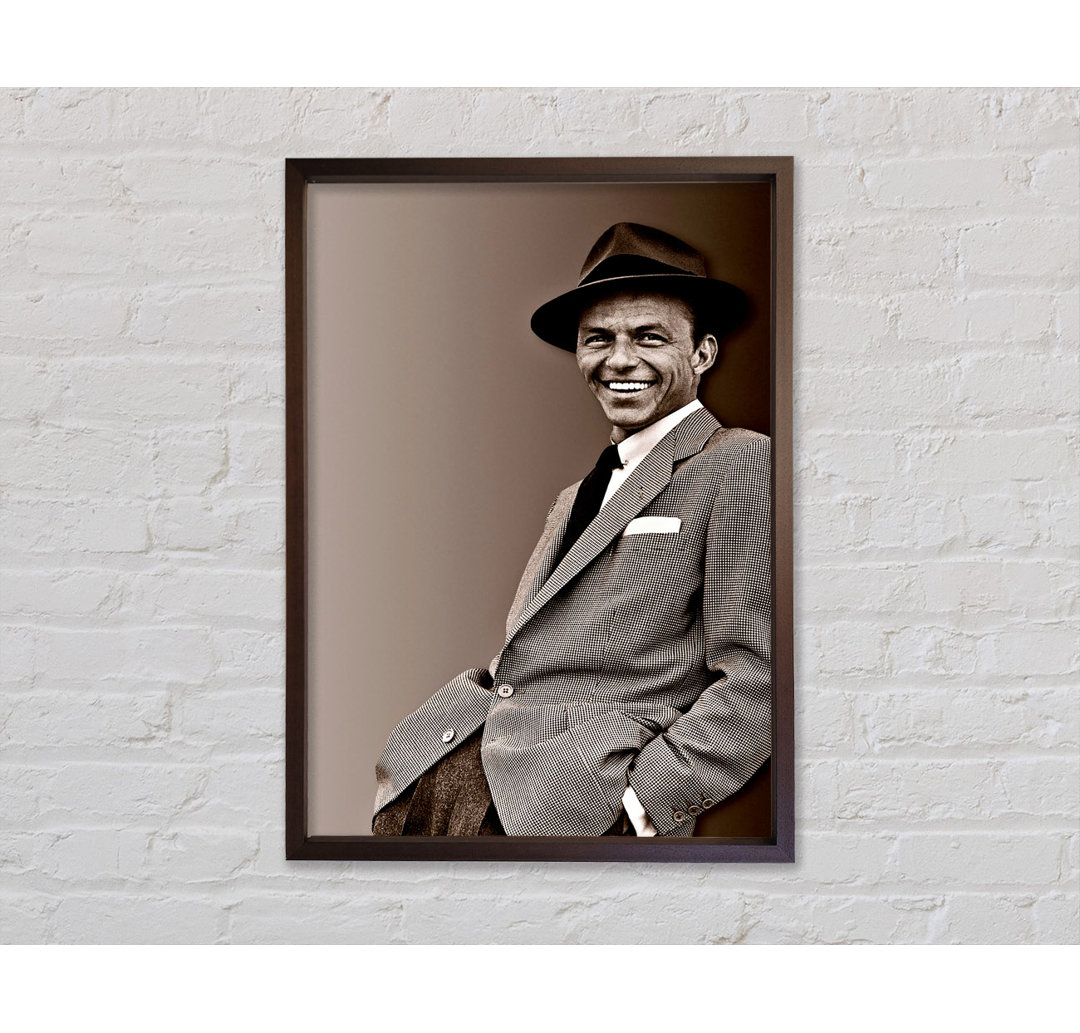 Frank Sinatra Sepia - Einzelner Bilderrahmen Kunstdrucke auf Leinwand