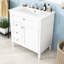 Meuble-lavabo simple autoportant contemporain avec lavabo en céramique et grand rangement Contemporary-1568712081