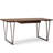 Ryder 66"W Solid Wood Desk, Industrial Contemporary Style with Keyboard Tray and V-Design Metal Base