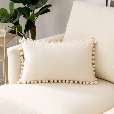 Housse de coussin lombaire en velours Pom Pom Velvet