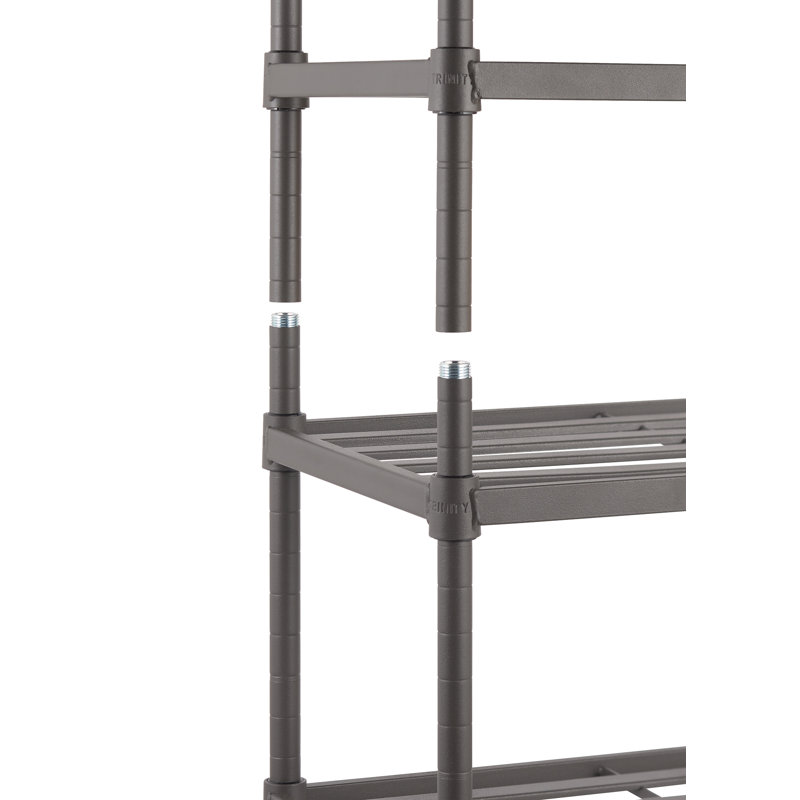 TRINITY Dark Gray 6-Tier Slat Shoe Rack
