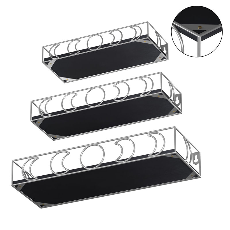Raysa Floating Shelf, Brown/Silver