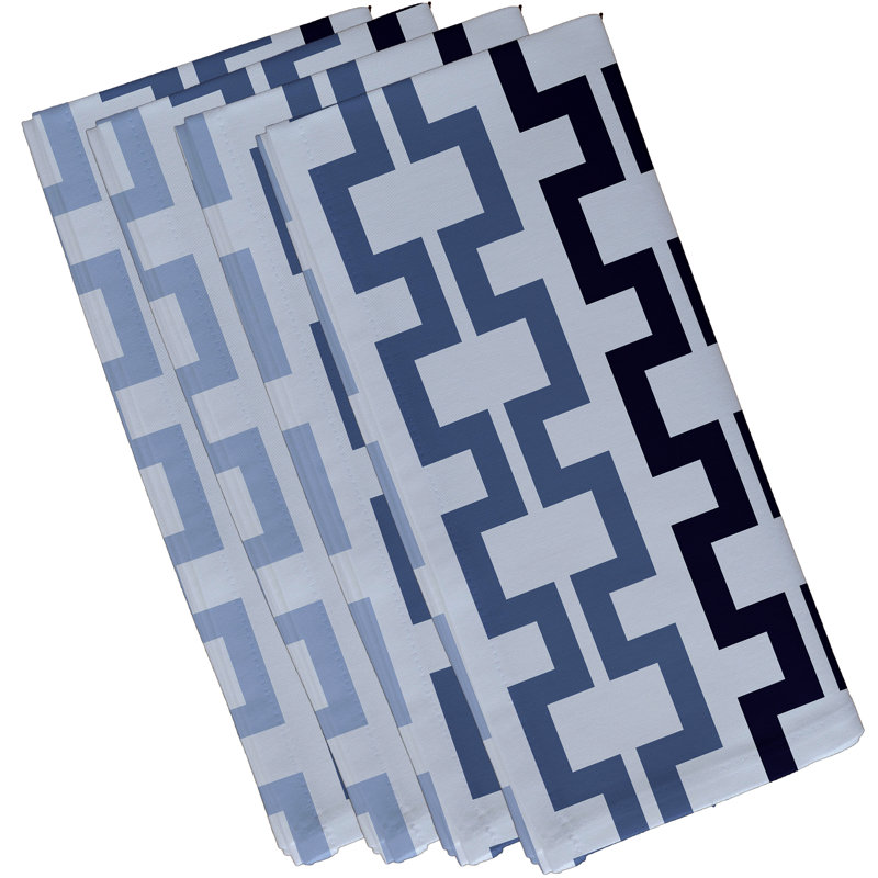 Ensemble de serviettes 4 pièces Cuff-Link, L 18 po x L 18 po, Bleu / bleu marine