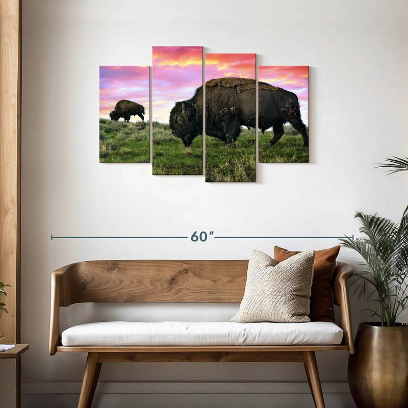 Brampt Bison And Buffalo, 27" H x 43" W