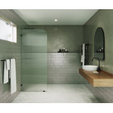 Aurora 30 in. x 78 in. Fully Frameless Fluted Radius Single Fixed Shower Panel