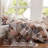 3-Piece Full/Queen Size Quilt Set - Lightweight Microfiber Bedspread & 2 Pillow Shams, Brown Patchwork Floral Pattern, Oversized 90x98 Inches, All-Season Bed Cover-122724115-122724117