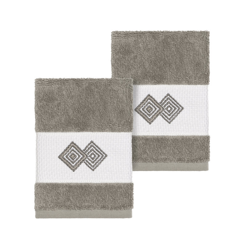 Noah Turkish Cotton Washcloth, Dark Gray