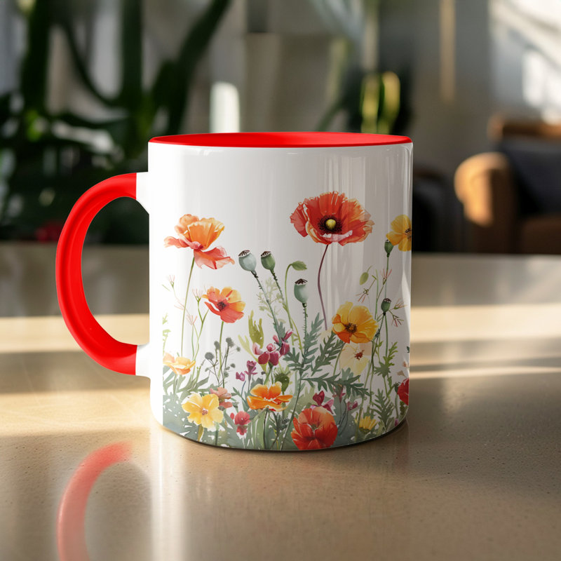 Ceramic Coffee Mug, Red