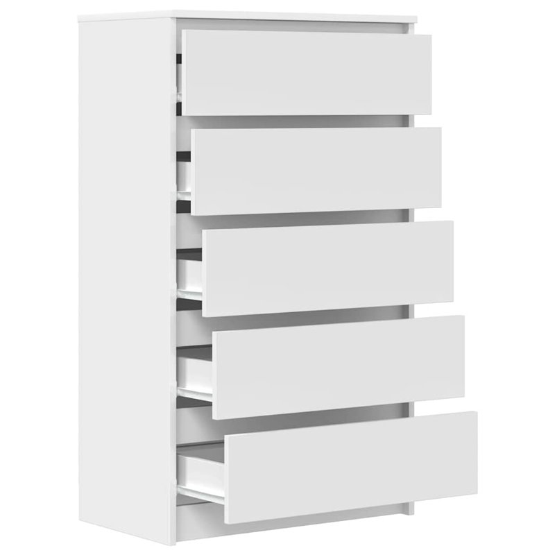 Meine 5 Drawer 60cm W Solid Wood Chest, White