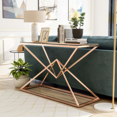 Bashaw 47.25'' Glass Top Console Table