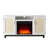 Brammer Rustic Rattan TV Stand for TVs up to 65", Electric Fireplace Included, White-1216563833