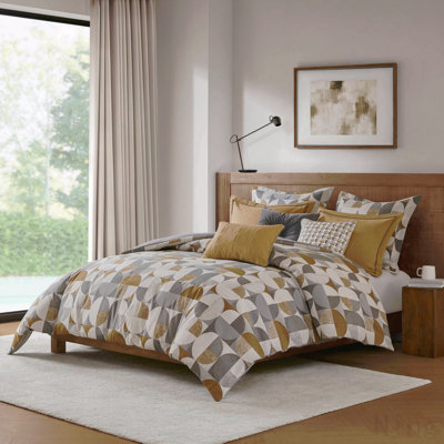 Ensemble d'édredon surdimensionné 9 pièces très grand en jacquard doré