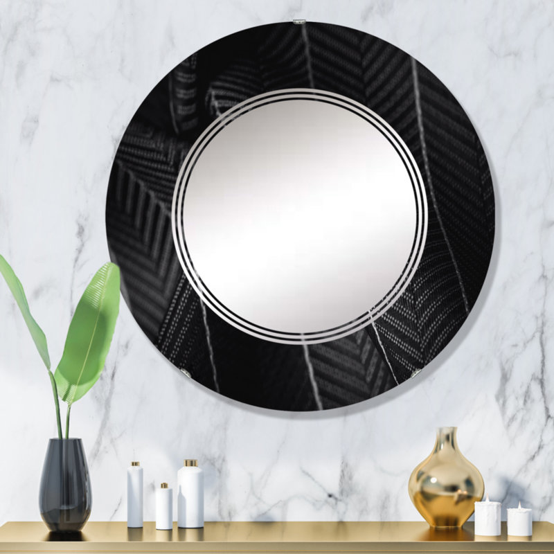 Tissu gris argenté en soie avec un miroir mural à fines rayures blanches, 32 po x 32 po