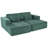 Corduroy Double Sofa Bed with 2 Pillows