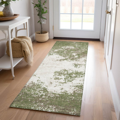 Tapis intérieur / extérieur lavable olive Aera 