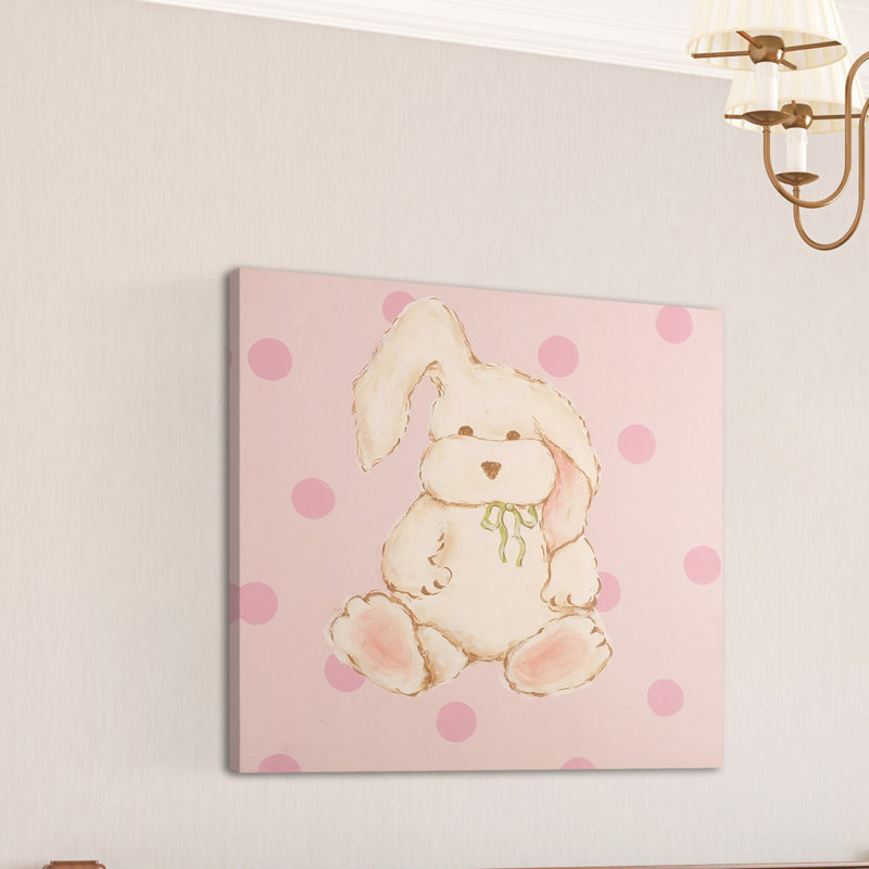 "Snuggly Bunny" by Reesa Qualia Painting Print on Wrapped Canvas, 32" H x 32" W x 1.5" D
