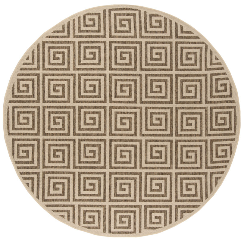 Gowanus Performance Geometric Indoor/Outdoor Area Rug, Round 6'7"