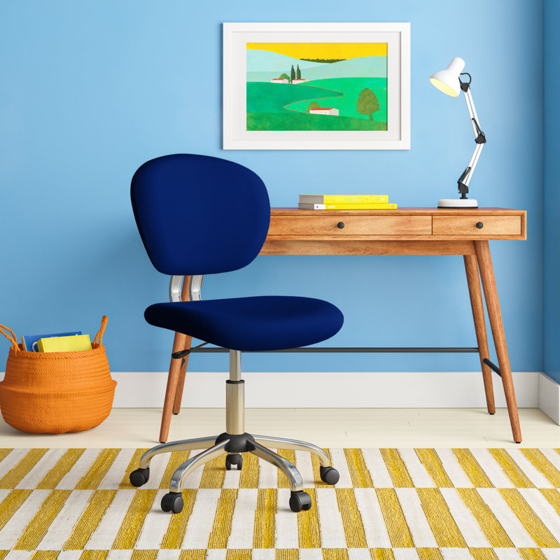 Beverly Mid-Back Swivel Mesh Office Chair with Padded Seat by Flash Furniture, Blue Mesh