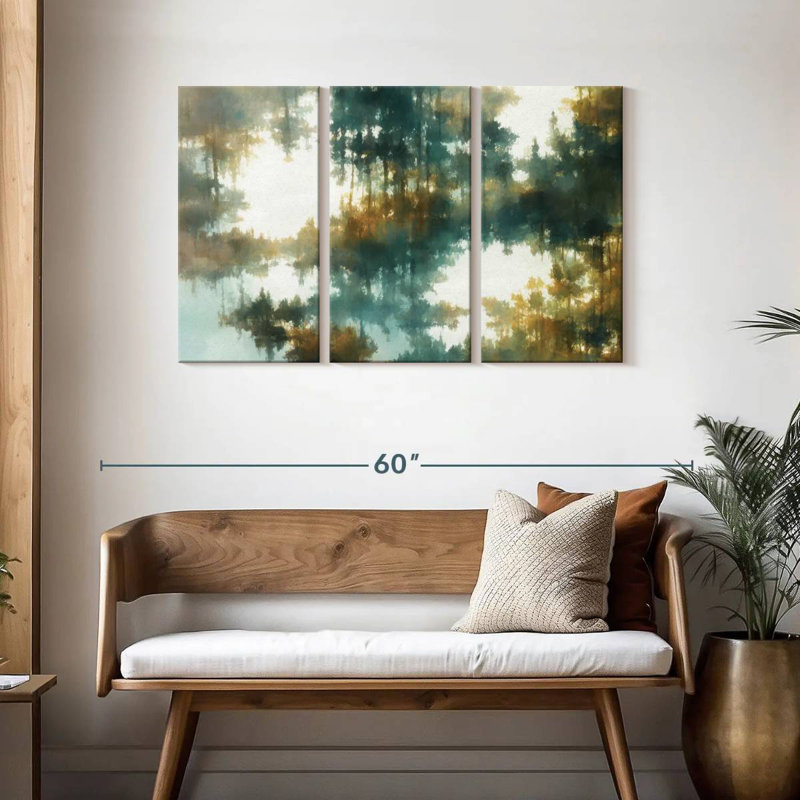 Avery Abstract Green Forest View, 28" H x 45" W