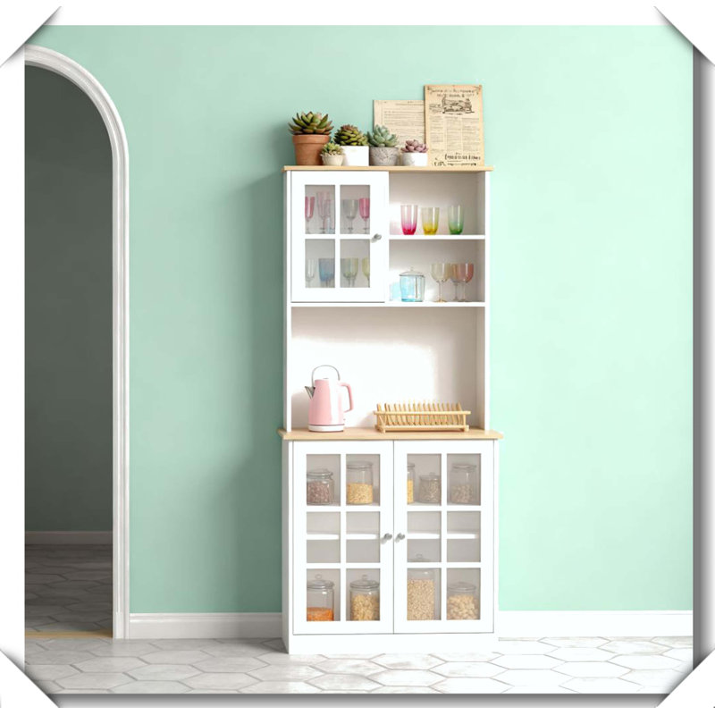 Grande armoire de cuisine avec comptoir, Blanc