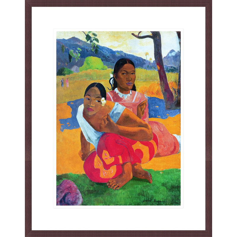 «Nafea Faaipoipo (When are you Getting Married?)» Par Paul Gauguin - Estampe numérique encadrée, H 21,75 po x l 17,17 po