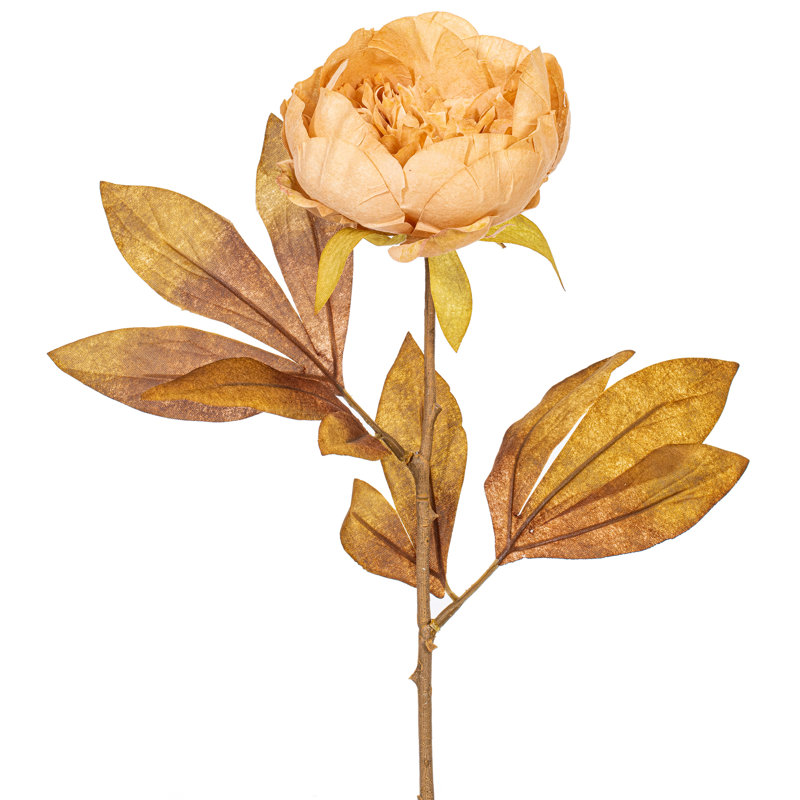 Vickerman 21" Artificial Red/Brown Peony Stem 6/Bag. Recommended for indoor use., Cream