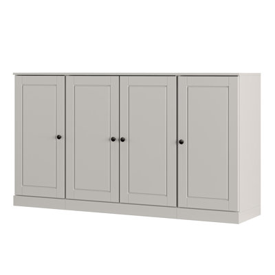 Kweku 100% Solid Wood 65" Sideboard with Raised Panel Doors & Adjustable Shelves